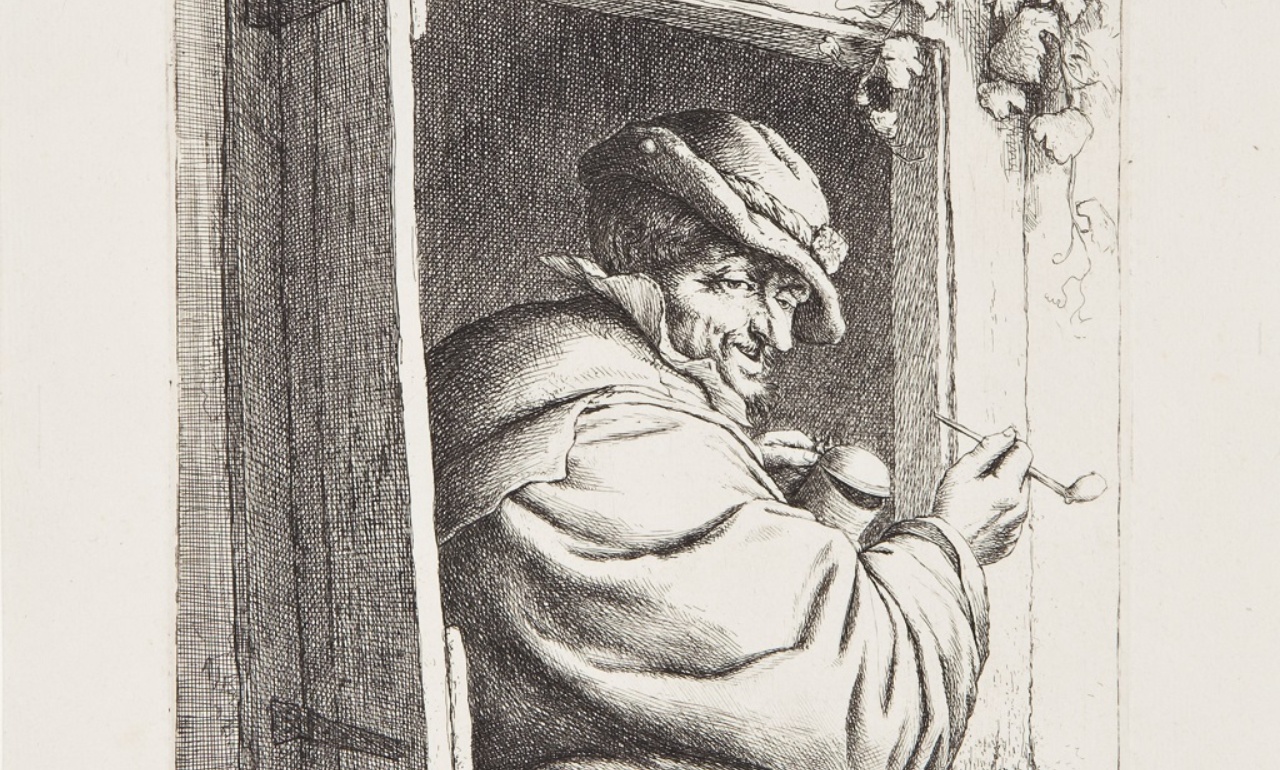 Adriaen van Ostade, <i>Smoker on window</i>, 1667