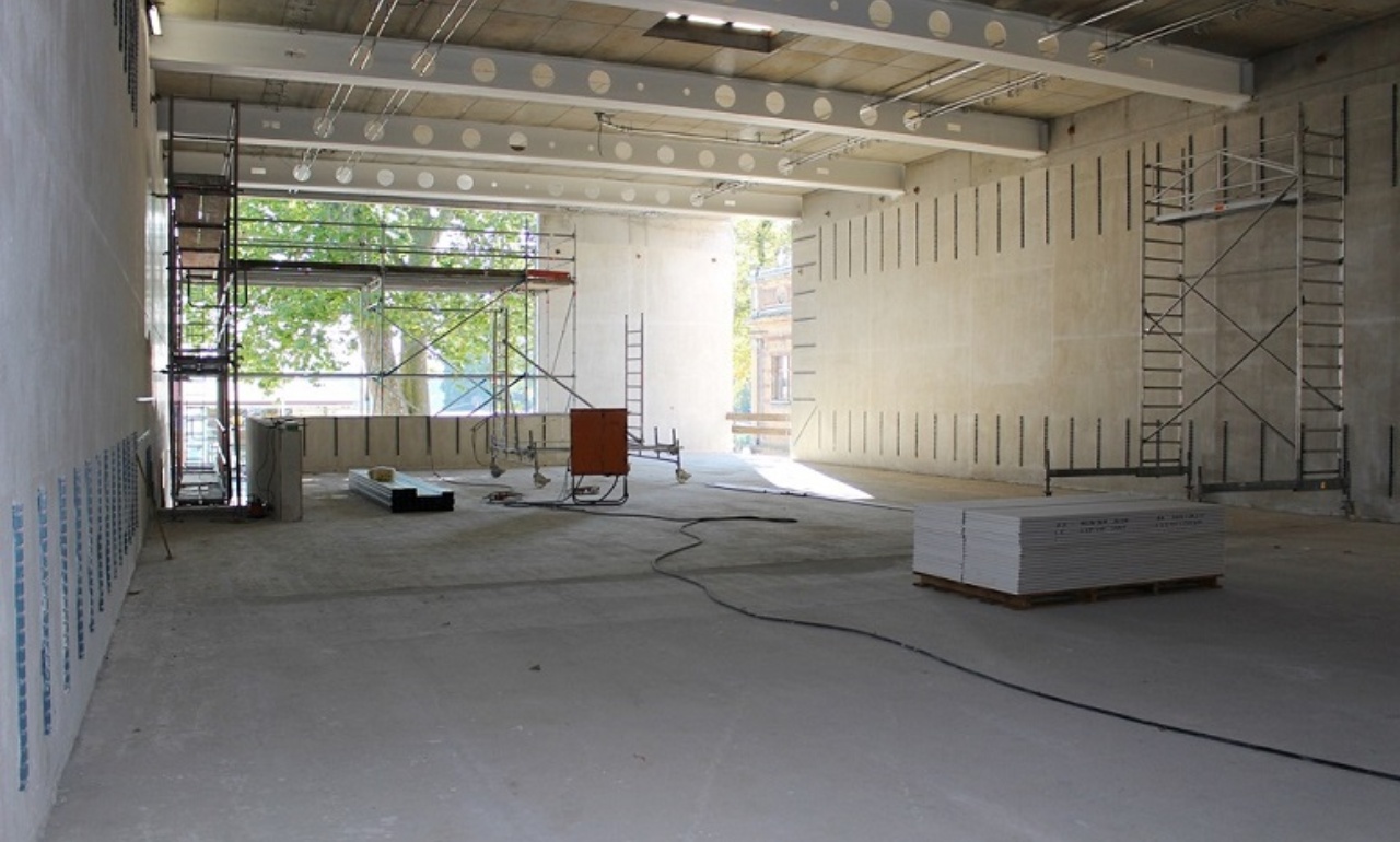Upper floor of the building structurally completed